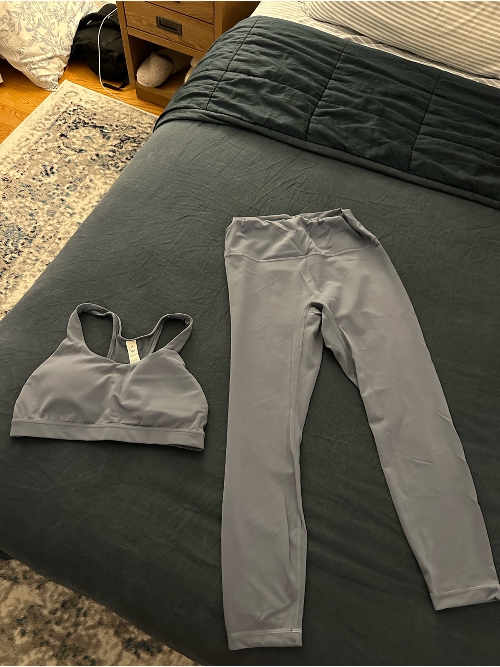 Lululemon Wunder Train Slate Blue Athletic Set Size 10/12